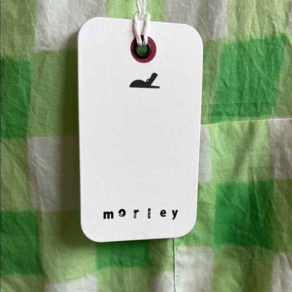 Morley Green and White Checkered Kids Dress - Picture 3 of 6